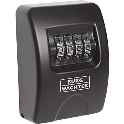 Image de BURG WÄCHTER Coffre à clés avec code 4 chiffres pour un usage intérieur et extérieur, Sécurisé, Montage mural, Key Safe 10 SB, Noir