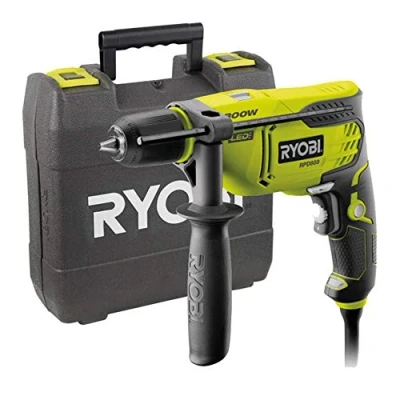 Image de RYOBI Perceuse à percussion 800 W 3 000 cp/min mandrin 13mm blocage d&#039;arbre LED + coffret &amp; butée de profondeur RPD800 K