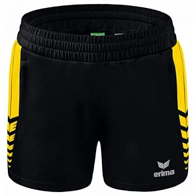 Image de Erima Six Wings Kurze Shorts, Noir/Jaune, 42 Femme