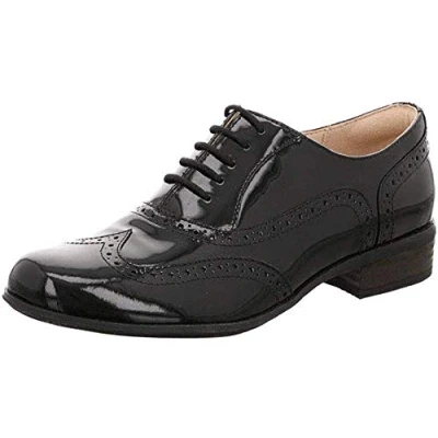 Image de Clarks Fille Hamble Oak chaussures avec embout, Noir Black Pat, 35.5 EU