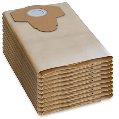 Image de Parkside Lidl Lot de 10 sacs d&#039;aspirateur d&#039;origine pour aspirateur eau et poussière PWD 25, 30, PNTS 23, 1400, 1500 A1, A2, B1, C1, D1, B2, B3, E2, C4, D5, F2, H4