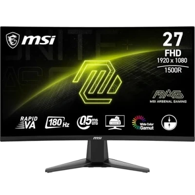 Image de MSI MAG 27C6F écran Gaming incurvé FHD de 27&quot; Dalle Rapid VA 1920 x 1080 1500R, 180 Hz / 0,5ms (GtG, Min.), Adaptive Sync DP 1.2a, HDMI™ CEC
