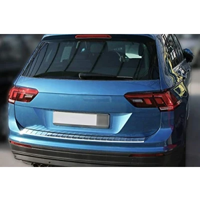 Image de Recambo Protection de seuil Chargement en Acier Inoxydable chromé Compatible avec VW Tiguan II et ALLSPACE À partir 2016 Rebord Qualité supérieure