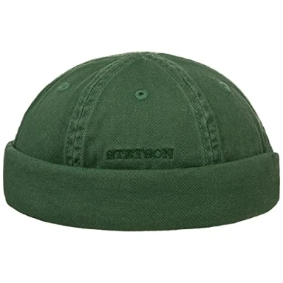 Image de STETSON Bonnet Ocala Docker en Coton Homme Couvre Chef d&#039;été Beanie pour Bonnets Docker, Fermeture Scratch Été Printemps été L (58 59 cm) Vert foncé