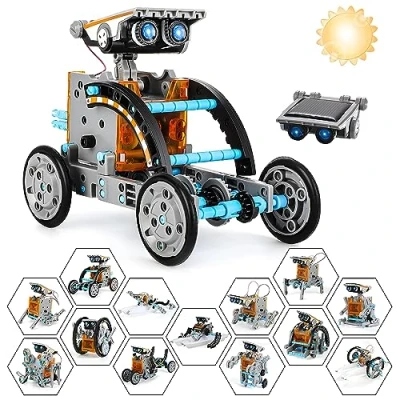 Image de Weinsamkeit Robot Solaire, 13 en 1 Jouet STEM de Construction Robotique Éducative Jeu Exterieur Enfants Experiences Scientifiques Cadeau pour Garçon Fille 8 9 10 11 12 Ans