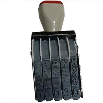 Image de WANLIAN 5 Chiffres Numéro Tampon Bureau,Format d&#039;impression 35 x 7 mm en caoutchouc bandes 09 bureau numéroteur automatique Gris/Noir (5chiffre)