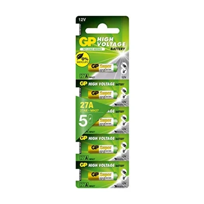 Image de Best Price Square Battery, Alkaline GP27A 12V PK5 C5 by GP Batteries