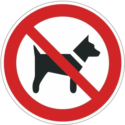 Image de easydruck24de Colle &#039;Interdiction surP021 : emporter des Chiens interdits, Ø 9 cm, n art. Hin 137, DIN EN ISO 7010, Remarque Respect, Avertissement, interdits