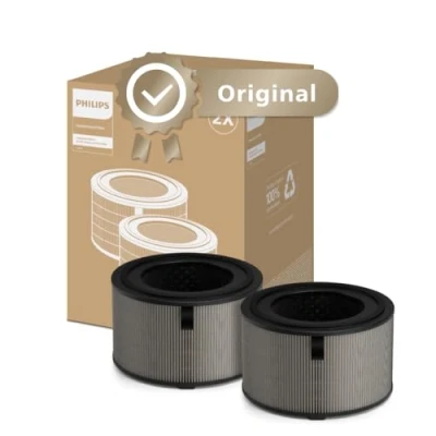 Image de Filtre de Remplacement Philips Original pour Purificateurs d&#039;Air Série 4200 AC4220 et AC4221, HEPA NanoProtect + Charbon Actif, Durée Vie 12 Mois, Noir/Blanc (FY4200/30)