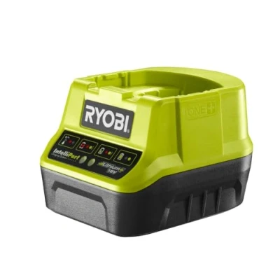 Image de Ryobi Chargeur Rapide Lithium 18V ONE+ 2,0A 100% Rétro compatible avec les Batteries Indicateur de Charge à LED 1 Batterie 2,0Ah en 1h, 6,0Ah 3h RC18 120