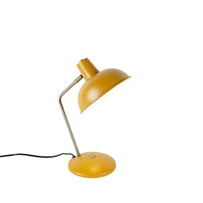 Image de QAZQA milou Lampe de bureau 1 lumière L 260 mm Jaune Moderne éclairage intérieur Salon I Chambre Cuisine Salle à manger