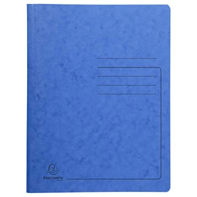 Image de Exacompta Réf. 240222E Carton de 25 chemises classement à ressort en carte lustrée 355 g/m² couverture imprimée chemise certifiée FSC® dimensions 24 x 32 cm pour format A4 bleu