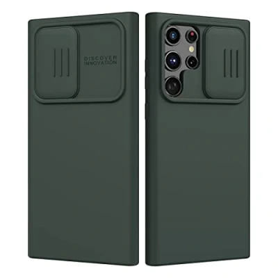 Image de Nillkin Coque pour Samsung Galaxy S22 Ultra, Camshield Silicone Soyeux avec Cache Camera Vert
