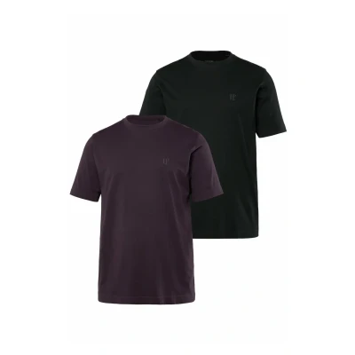 Image de JP 1880 Hommes Grandes Tailles L 8XL T Shirts Basic à col Rond, en Lot de 2 Jusqu&#039;au 8 XL Violet Sombre 702637120