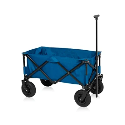 Image de Campart HC 0414 Chariot pliable Rochelle Pneus à air 103 L jusqu&#039;à 70 kg avec sac de rangement Bleu