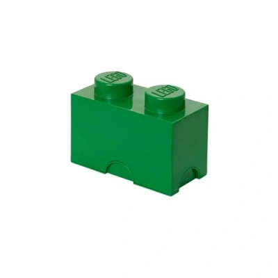 Image de Room Copenhagen 4002 Brique LEGO 2 plots, Boîte de rangement empilable, 2,6 l, vert, Polypropylène (PP), sans bisphénol (BPA) et phtalates, 18 x 25 12,5 cm