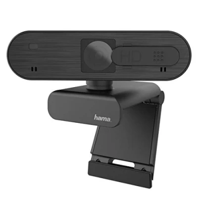 Image de Hama Webcam &quot;C 600 Pro&quot; (Webcam pour télétravail et gaming pivotable à 360 degrés) HD 1080p avec micro intégré cache caméra, noir
