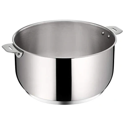 Image de Lagostina Salvaspazio Casserole en Acier Inoxydable 18/10 Ø 24 cm, Induction, Gaz et Four jusqu&#039;à 250 C, Empilable Simple à Ranger, Fond Lagotherm 3 Couches, Poignées avec Supports Rivetés