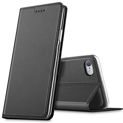 Image de Verco Etui pour Apple iPhone 6S Plus, Coque Pochette Portefeuille Housse 6 Plus avec Magnétique Fonction Wallet Noir