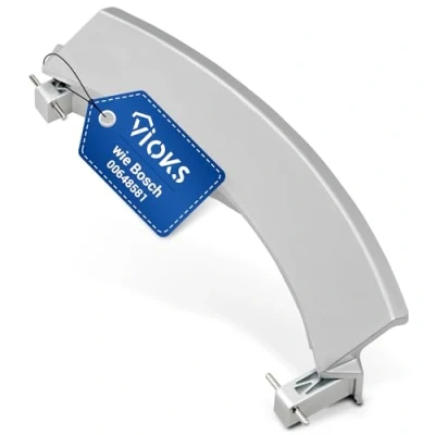 Image de VIOKS Poignée de porte argentée avec axes rechange pour 00648581 &amp; 00751783 Siemens Constructa Bosch en plastique