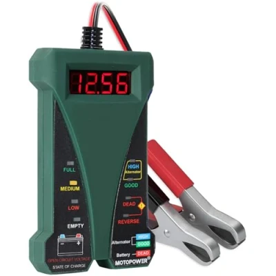 Image de MOTOPOWER MP0514E Testeur de Batterie numérique 12 V Voltmètre alternateur Système Charge Analyseur avec écran LCD et indicateur LED