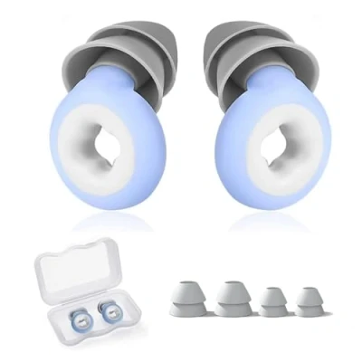 Image de MisFun Bouchons d&#039;oreille pour Dormir, Bouchon Anti Bruit en Silicone, Réutilisable Quiet Ear Plugs Protection Auditive Boule Quies Sommeil Travail Voyage Ronflement (Bleu)