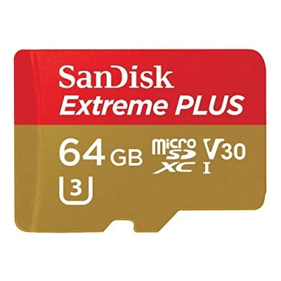 Image de Carte Mémoire MicroSDXC SanDisk Extreme PLUS 64 Go + Adaptateur SD jusquà 100 Mo/s, Classe 10, U3, V30, A1 (Reconditionné)