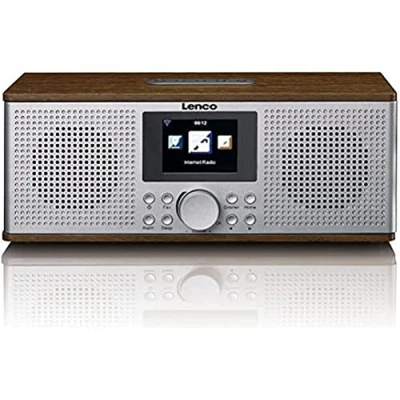Image de Lenco Radio numérique DIR 170 Internet Wi FI FM Bluetooth Écran TFT Réveil (2 Heures de réveil) Entrée AUX Sortie Ligne et USB 2 x 10 W (RMS) Marron, 170WA