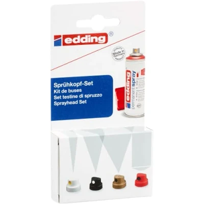 Image de edding 5200 spray permanent kit de buses pulvérisation 6 interchangeables dans 4 largeurs différentes, du trait fin (1 cm) aux grandes surfaces (14