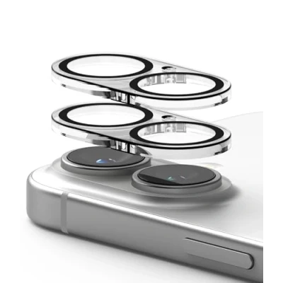 Image de Ringke Protection Caméra iPhone 16 Plus, Verre Trempé [2 Pack] 9H Dureté Camera Lens Anti Rayures Aucune Interférence de Flash Arrière Protecteur Clear