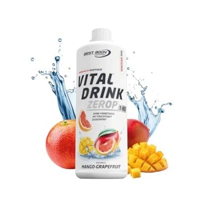 Image de Best Body Nutrition Vital Drink ZEROP® Mangue et de pamplemousse, Boisson concentrée sirop sans sucre, 1:80 donne 80 litres boisson, 1000 ml