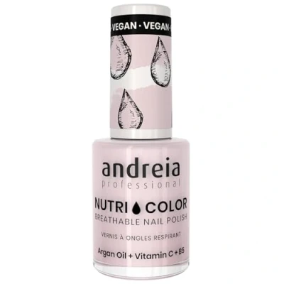 Image de Andreia Professional NutriColor Vernis à Ongles Respirant Vegan Couleur NC27 Blanc Rosé d&#039;Andreia 10.5ml Nail Art DIY, et Non Testé sur les Animaux, Soin + en une Étape