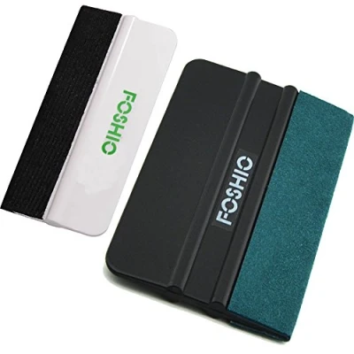 Image de FOSHIO Ensemble d&#039;outils pour enveloppe Voiture en Vinyle 1 Jeu Comprend suce Feutre Noir de 4 Pouces Squeegee et Mini Blanc Application Film fenêtre Solaire Home Tint Tool Kit