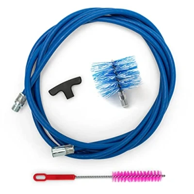 Image de BARETTO Kit de Nettoyage pour Poêles à Granulés, Rallonge 3 Mètres le des Granulé avec Coude 90, Brosse Standard en Nylon 80 mm, Polyvalente et Poignée