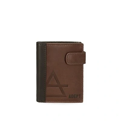 Image de Adept Jim Portefeuille Vertical avec Fermeture clic Marron 8,5 x 10,5 1 cm Cuir, Marron, à