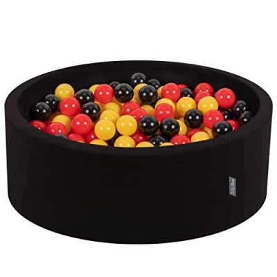 Image de KiddyMoon Piscine À Balles pour Bébé Rond 90X30cm/300 7Cm Fosses Boules Jouet Enfant, Allemagne: Noir/Rouge/Jaune