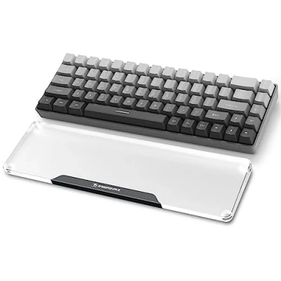 Image de MAMBASNAKE Repose poignet pour Compact 68 Keys Clavier, Wrist Rest, Premier Acrylique Transparent, Pieds en Caoutchouc Antidérapant, Ergonomique Keyboard Palm Rest Office/Gaming/Laptop Noir