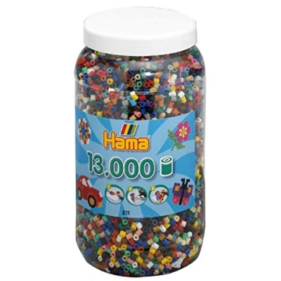 Image de Hama 211 67 Loisirs Créatifs Pot 13000 Perles à Repasser Taille Midi 22 Couleurs