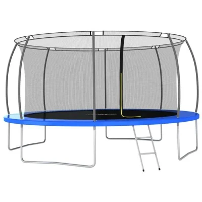 Image de vidaXL Ensemble de Trampoline Rond Jardin Filet Sécurité Echelle d&#039;Entrée Housse contre Pluie Extérieur 92453