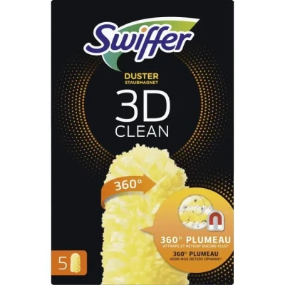 Image de Swiffer Duster Plumeau Nettoyage 3D 360, Attrape Et Retient La Poussière, Recharges, 5 Unités