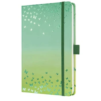 Image de SIGEL Jn347 Jolie Carnet de Notes, Butterfly Confetti Lime, Ligné, 13,5 X 20,3 cm, Hardcover, 174 Pages, Vert