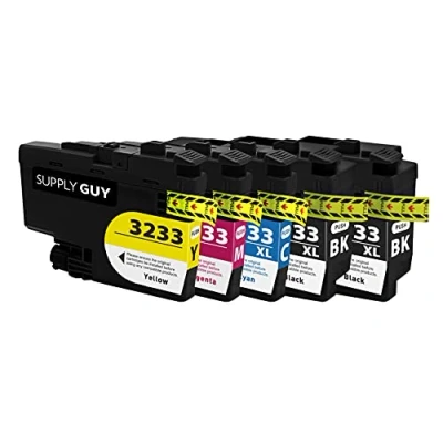 Image de Supply Guy 5 Cartouches d&#039;encre Compatible avec Brother LC 3233 pour DCP J1100dw MFC J1300dw