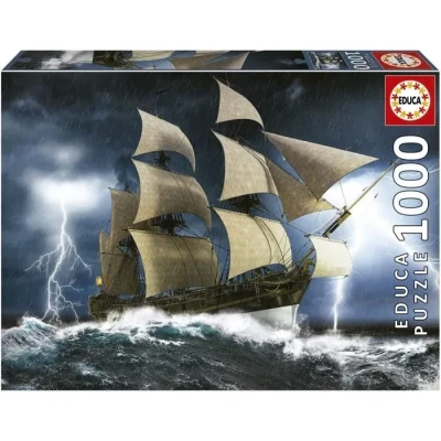 Image de Educa Puzzle de 1000 pièces pour Adultes Tempête Parfaite. Mesure : 68 x 48 cm. Comprend Fix Tail l&#039;accrocher Une Fois l&#039;assemblage terminé. À partir 14 Ans (19556)