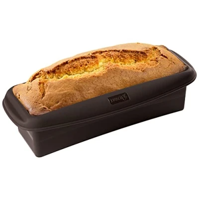Image de Lurch 85038 FlexiForm moule à pain en silicone platine sans BPA, dimensions intérieures 20 x 6 cm