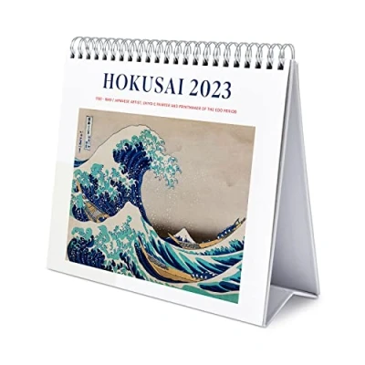 Image de Grupo Erik CS23019 Calendrier de Bureau 2023 Japanese Art 12 Mois 20 x 18 cm, Mensuel en Français, Janvier à Décembre Certifié FSC, avec Support Rigide
