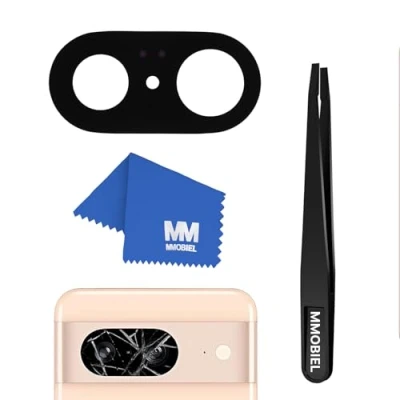 Image de MMOBIEL Lentille en Verre pour Caméra Arrière Compatible avec Google Pixel 8 Vitre Appareil Photo Inclus Double Face Adhésif, Pincettes et Chiffon