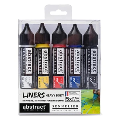 Image de Sennelier Lot de 2 doublures en acrylique abstrait, comprend des 3D 5 à 27 ml, couleurs primaires (10 121350 00)