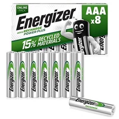 Image de Energizer Piles Rechargeables AAA, Recharge Power Plus, Lot de 8
