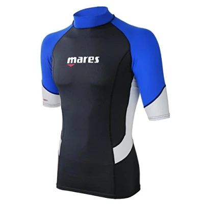 Image de Mares Trilastic Rashguard T Shirt à Manches Courtes pour Homme XL Bleu (Bleu).