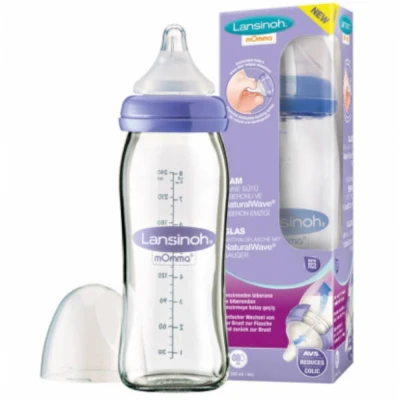 Image de Lansinoh® Bibéron en verre NaturalWave® tétine 240 ml